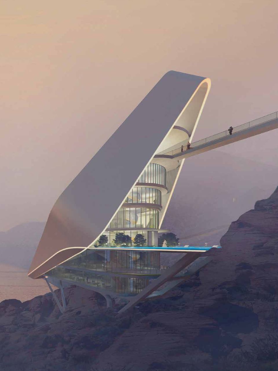 The Vault — gateway building on the cliff edge