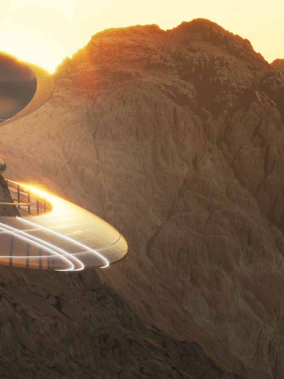 Discover cluster at sunset